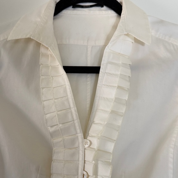 Boss Cream Ruffled Blouse - Picture 2 of 4
